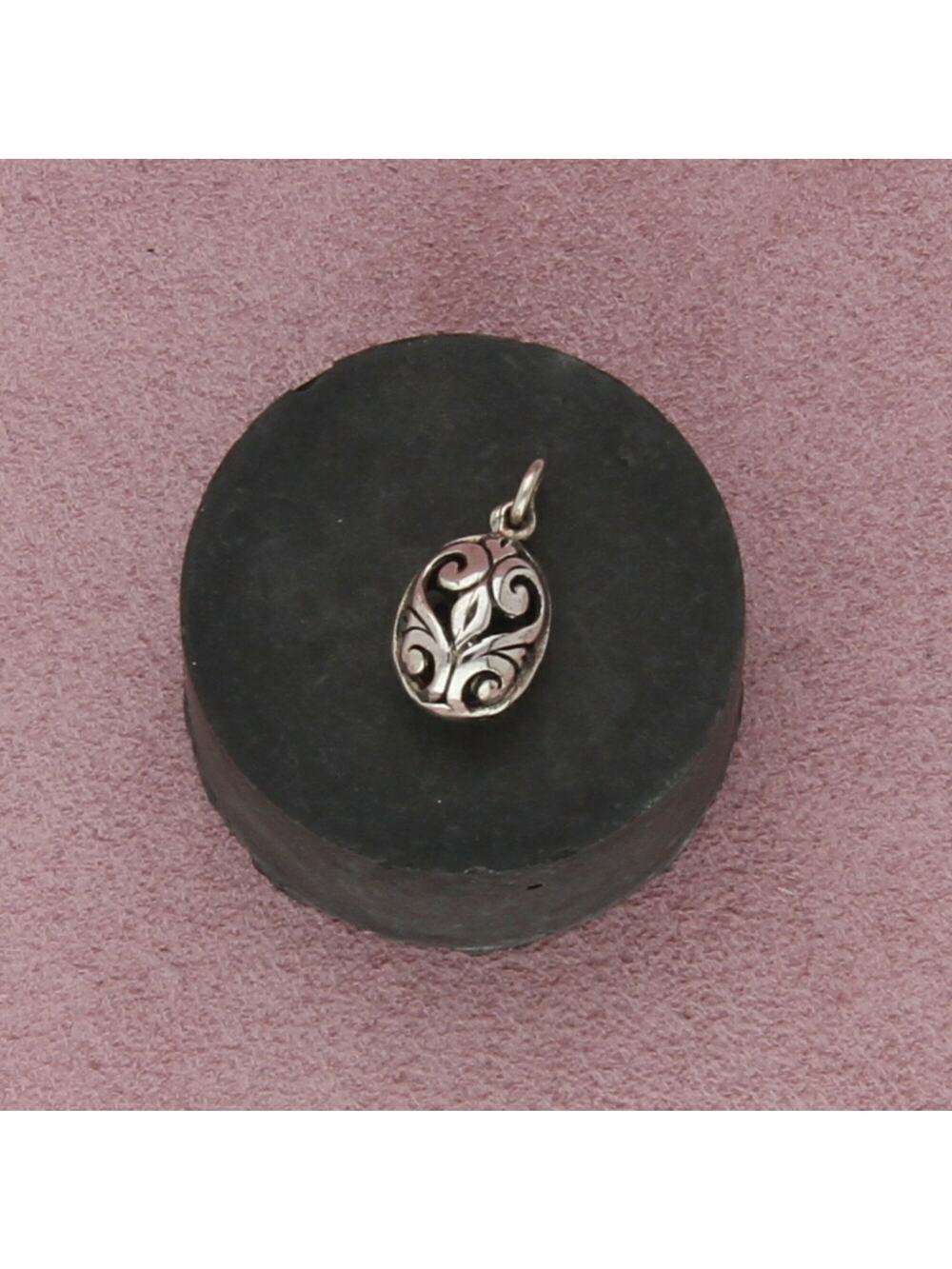 sterling silver scroll egg charm pendant